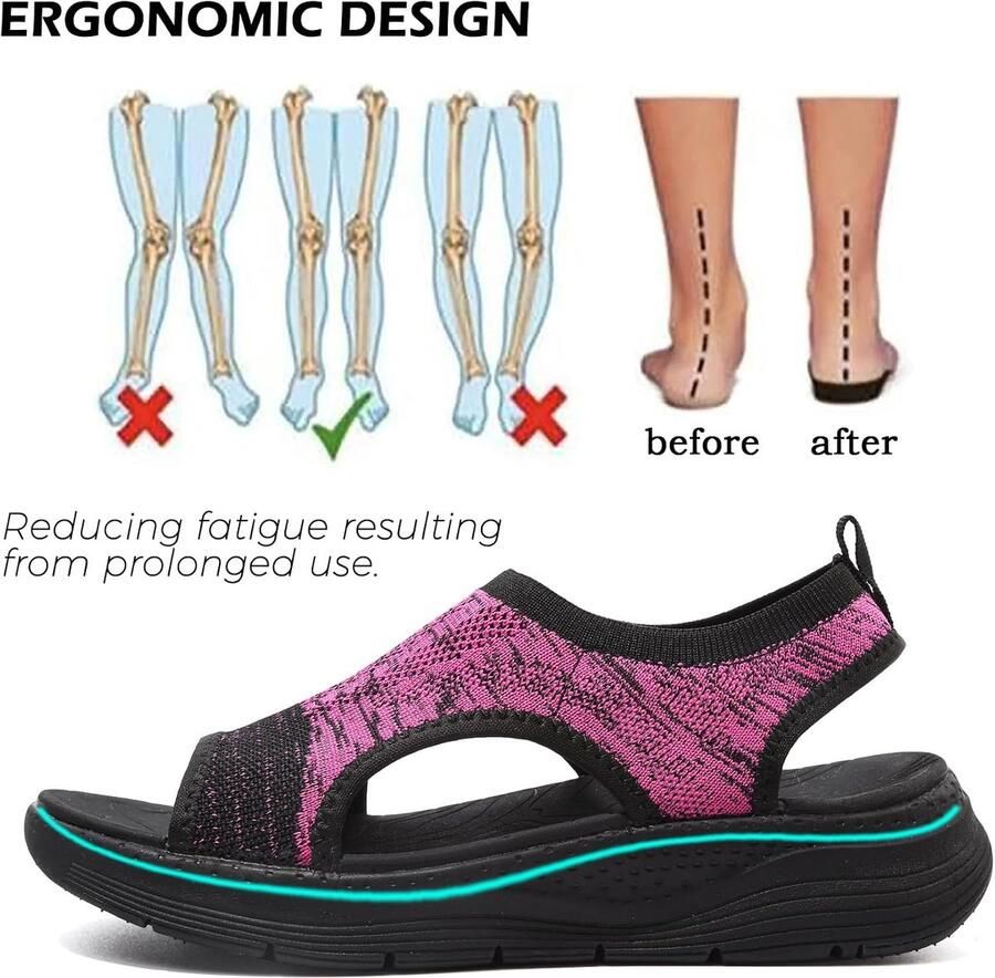 Sandalen dames 39 EU wasbare enkelband orthopedische platform comfortabele sport sandalen ShopVlot