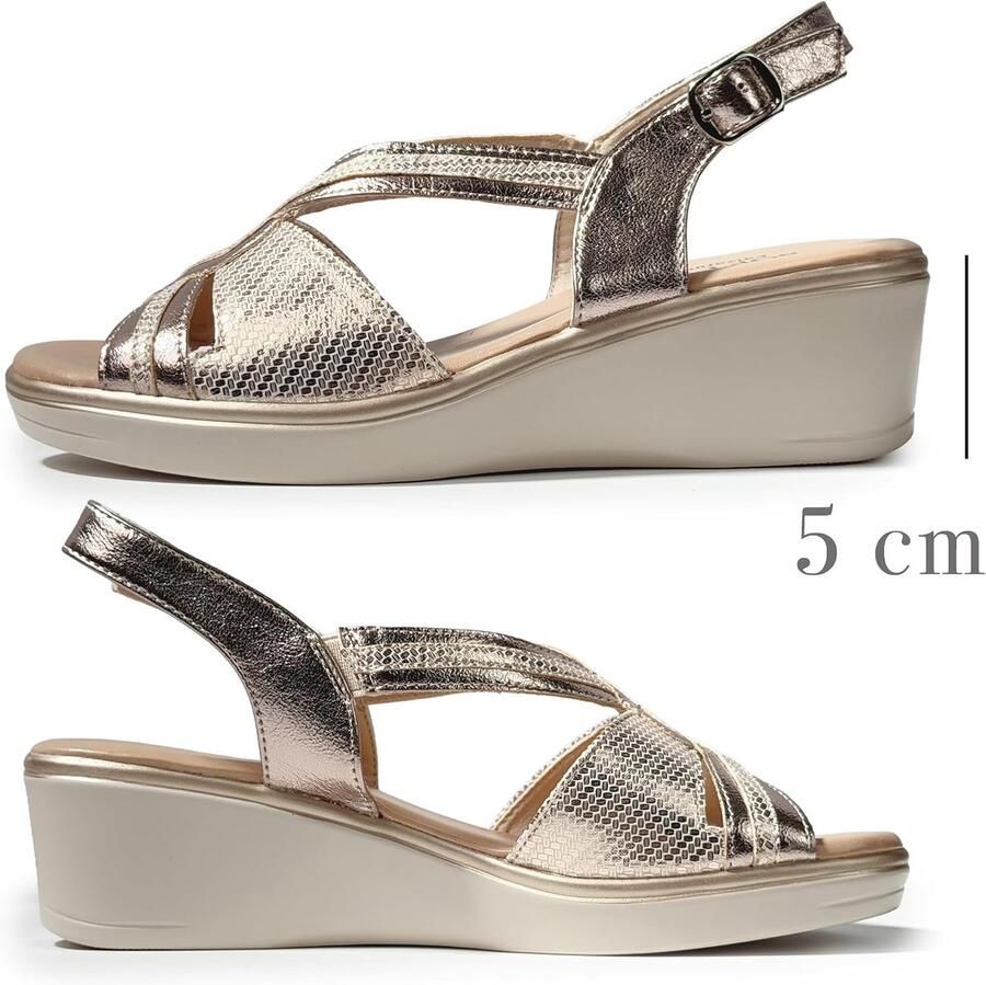 Sandalen dames sleehak elegante open teen verstelbare gesp comfortabel voetbed ShopVlot
