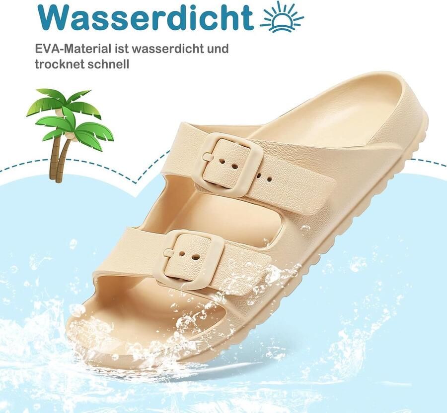 Sandalen EVA comfortabele zachte slippers voor en zomerclogs mules slides met verstelbare gesp antislip platte pantoffels gezellige badslippers