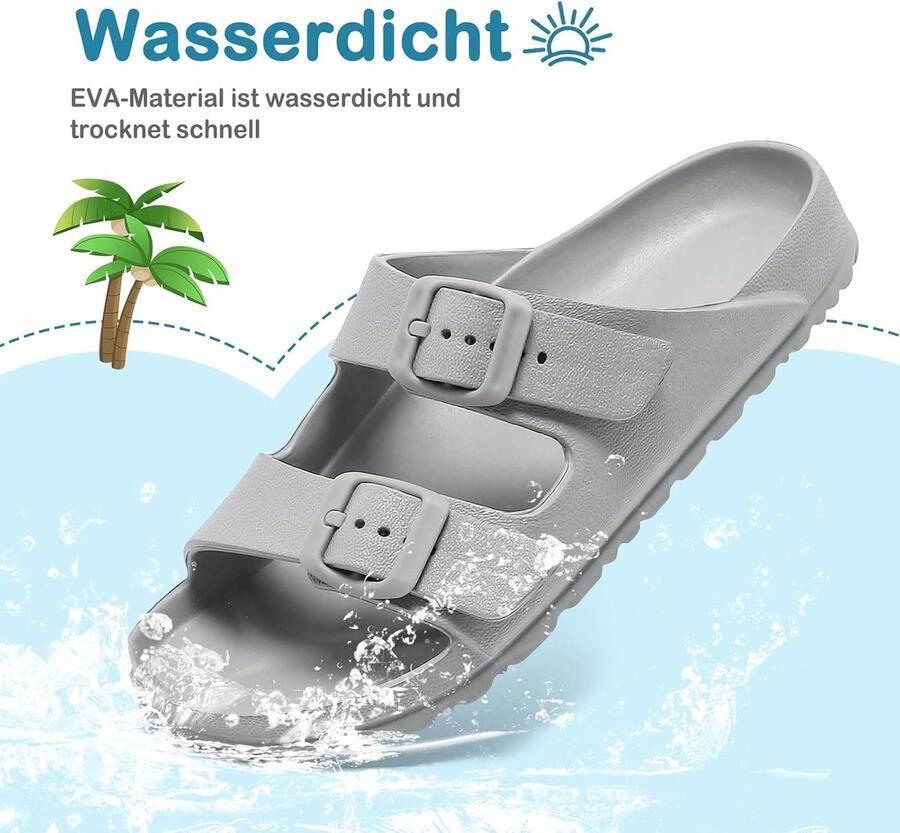 Sandalen EVA comfortabele zachte slippers voor en zomerclogs mules slides met verstelbare gesp antislip platte pantoffels gezellige badslippers