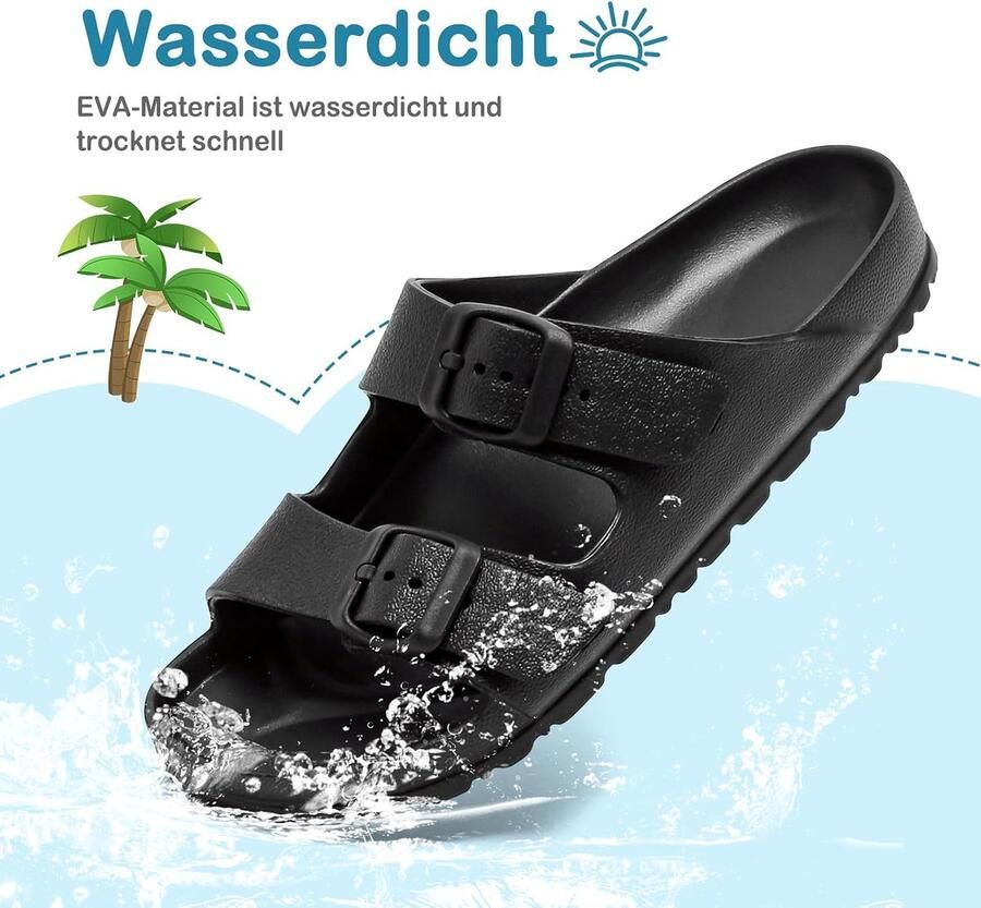 Sandalen EVA comfortabele zachte slippers voor en zomerclogs mules slides met verstelbare gesp antislip platte pantoffels gezellige badslippers