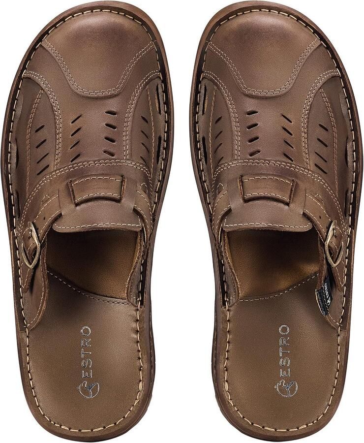 Leren Sandalen Heren Maat S4 Heren Mules Antislip Rubber Zolen Ideaal voor Zomer ShopVlot