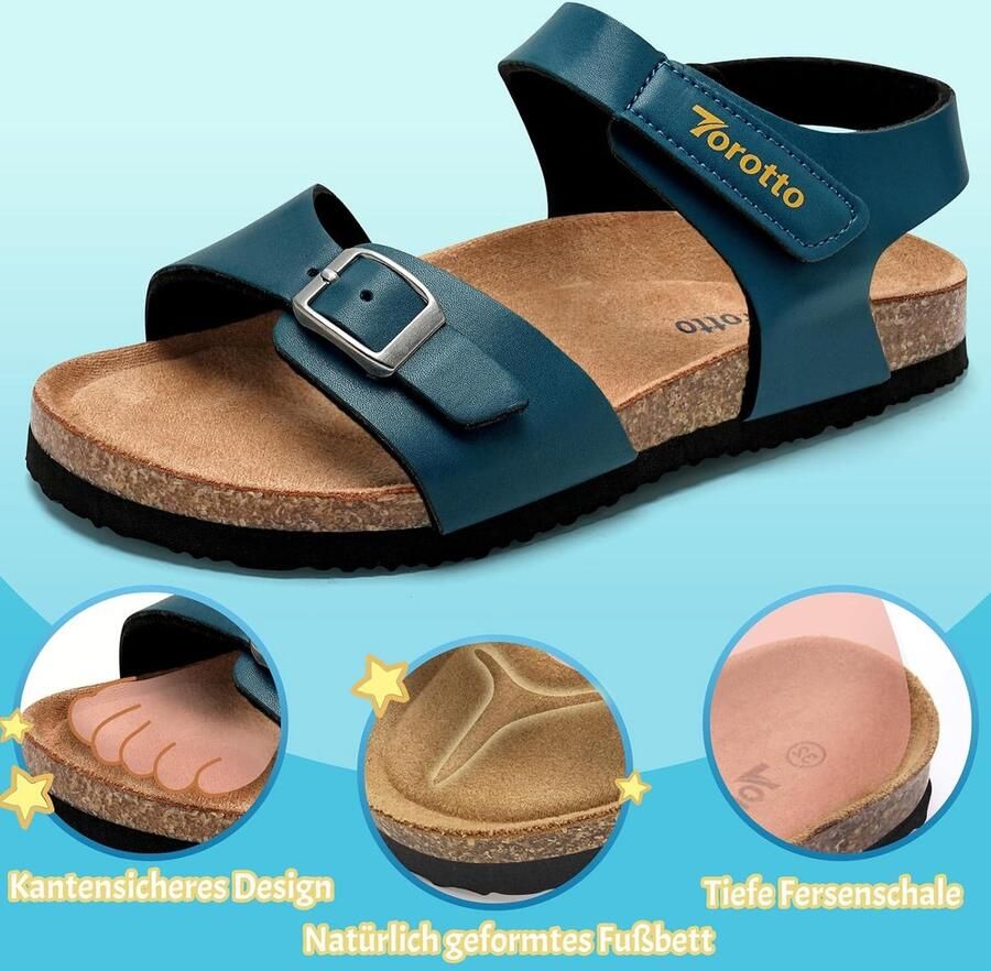 Sandalen kinderen kurk verstelbare gesp anti-slip voor binnen en buiten ShopVlot