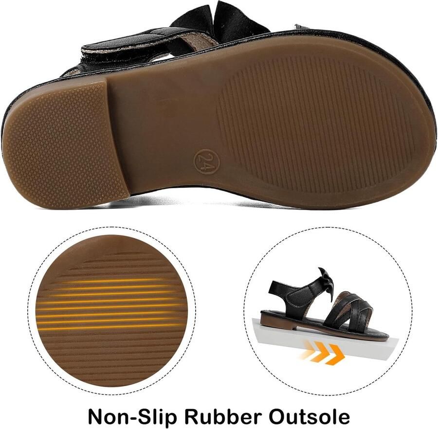 Sandalen met strik kinderen witte open teen sandalen peuters zomer prinses platte schoenen met haak en lus