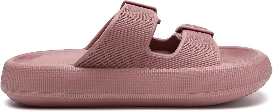 Sliders nen Sandalen met Verstelbare Gespen Douche Badkamer Antislip Sneldrogende Open Teen Super Zachte Comfortabele Dikke Zool Slippers Indoor Outdoor Schoenen