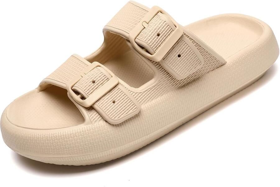 Sandalen met Verstelbare Gespen Douche Badkamer Antislip Sneldrogende Open Teen Super Zachte Comfortabele Dikke Zool Slippers Indoor Outdoor Schoenen