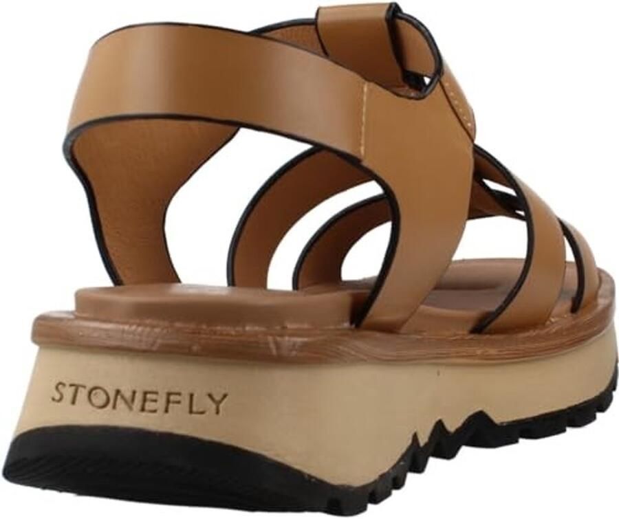 Sandalen met Wedge Hak Bruin Leer