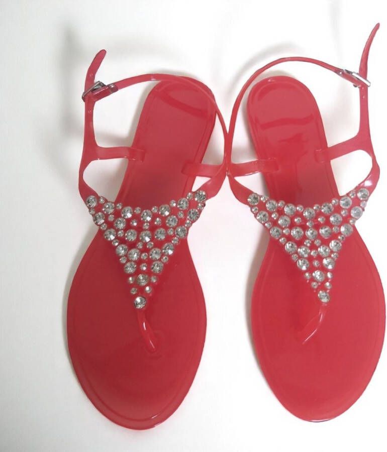 Merkloos Sans marque teenslippers met brede strass en enkelbandjes - Foto 2