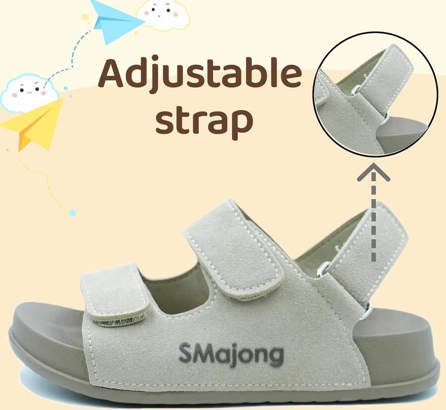 Kindersandalen suede leer verstelbaar lichtgewicht zomer slippers ShopVlot