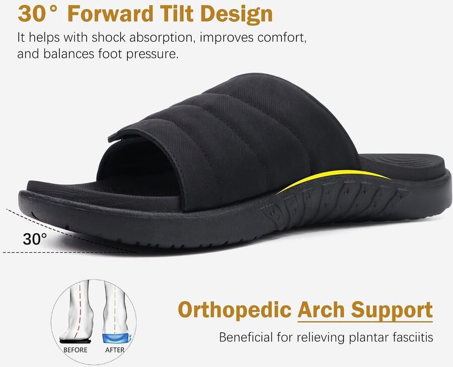 Sandalen Verstelbare Riem Orthose Plantar Fasciitis Open Toe Sport Slide Sandalen met Zachte en Comfortabele Boog Ondersteuning Voetbed