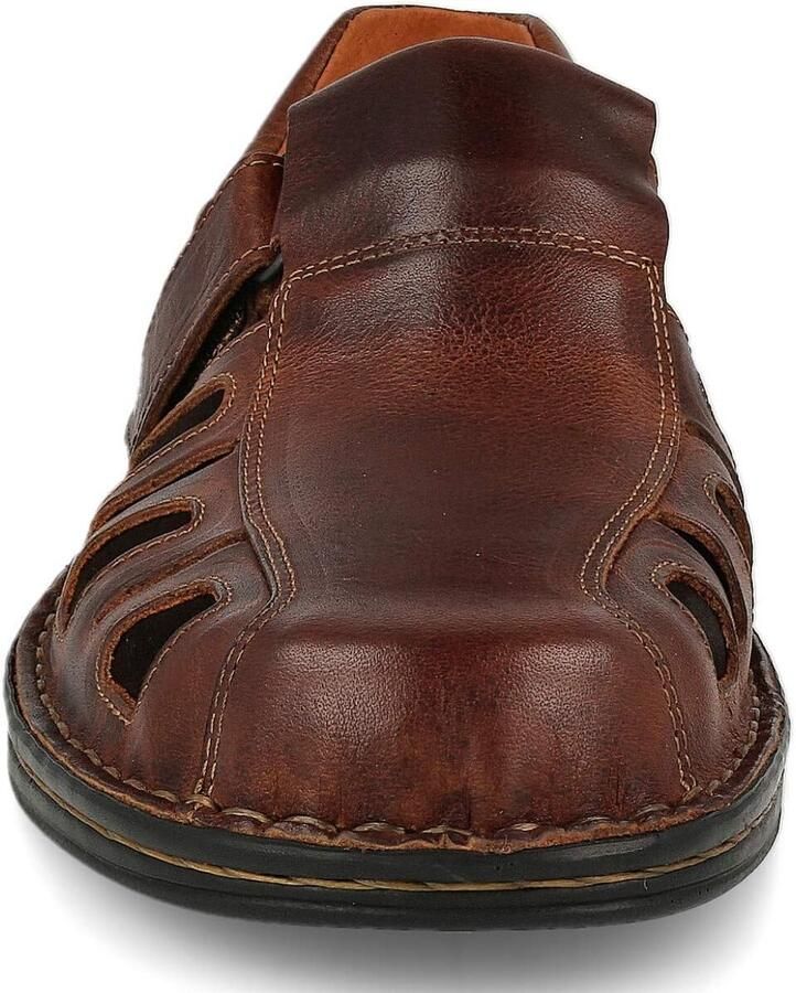 Sandalen voor Heren. Outdoor Trekking Strand. Krabshoofden. Gewatteerde Binnenzool van Microvezel. Rubberen Zool. Klittenband. Kleur Leer Bruin