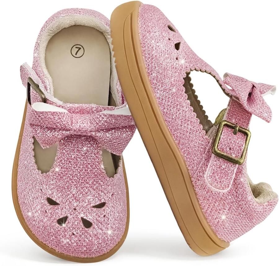 Sandalen voor meisjes kinderen ballerina's plat prinsessenschoenen glanzend met strik voor cosplay feest verjaardag