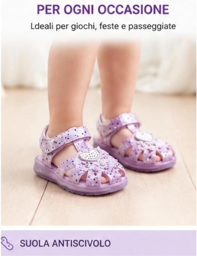 Sandalen voor meisjes metallic kleuren verstelbare enkelriem antislipzool