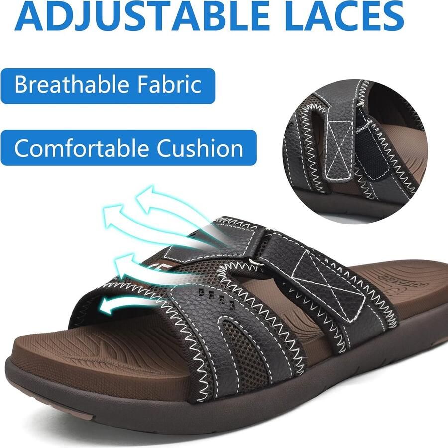 Sandalen voor Plantar Fasciitis met Zachte Kussens Lichtgewicht Boogsteun en Orthotische Slippers voor Heren
