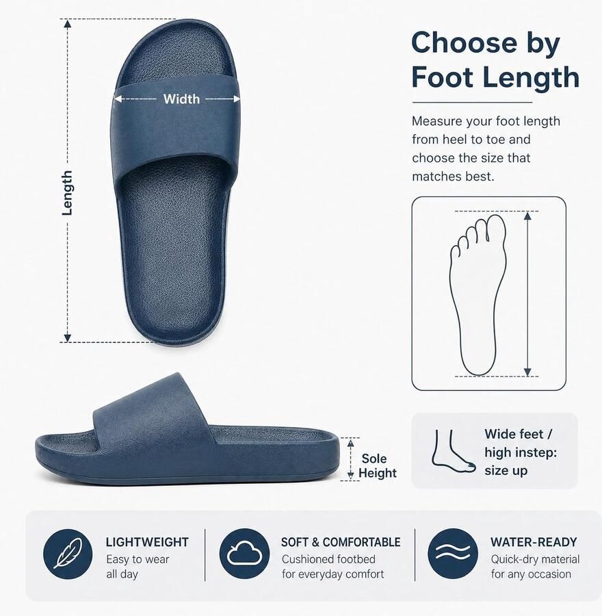 Sandalen voor nen Douche Slippers Slide Sandalen Open Toe Badkamer Strand Indoor House Schoen