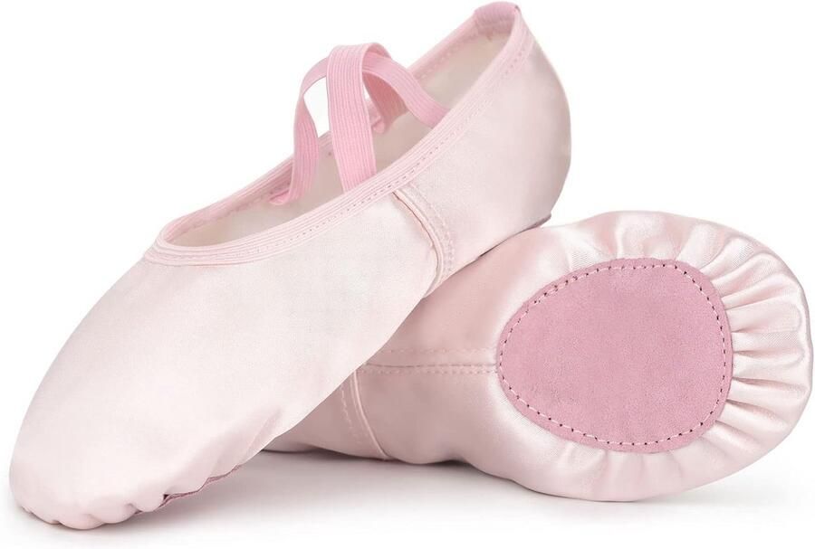 Satijnen Balletschoenen met Splitzool voor Meisjes en Dames Dans- en Gymnastiekschoenen