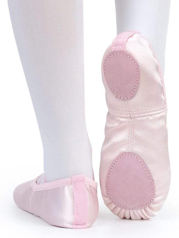Satijnen balletschoenen voor meisjes balletschoenen roze splitzool dansschoenen gymnastiekschoenen voor kinderen vrouwen en dames (kies een maat groter dan gebruikelijk)