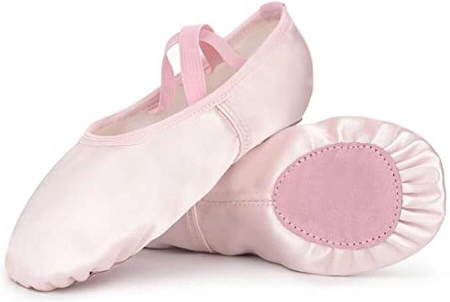 Satijnen balletschoenen voor meisjes en dames Roze dansschoenen met splitzool gymnastiekschoenen