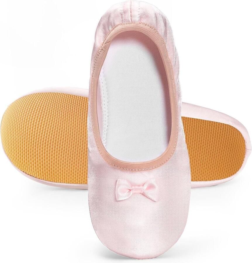 Satin Sneakers voor Meisjes in Roze met Strikjes Ademend Katoenen Voering en Oxford Zool
