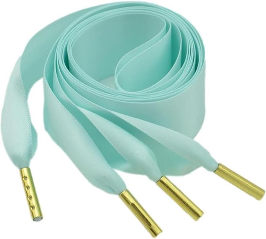 Satin veters breed voor dames en meisjes platte veters voor sportschoenen wandelschoenen en buitenschoenen in blauw