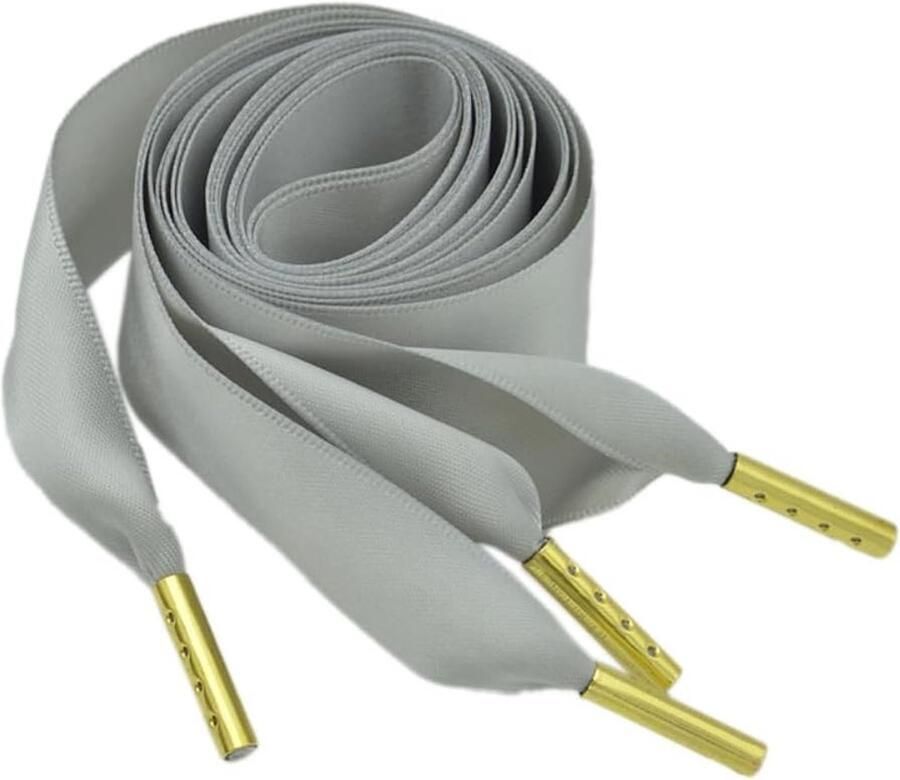 Satin veters van breed platte veters voor dames en meisjes geschikt voor sportschoenen wandelschoenen en outdoor schoenen grijs