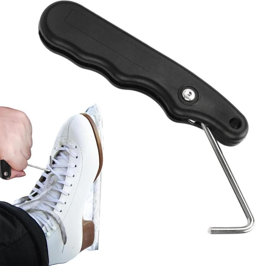 Veterspanner Schoen trekker Veters strikken Inklapbaar ontwerp Zwart