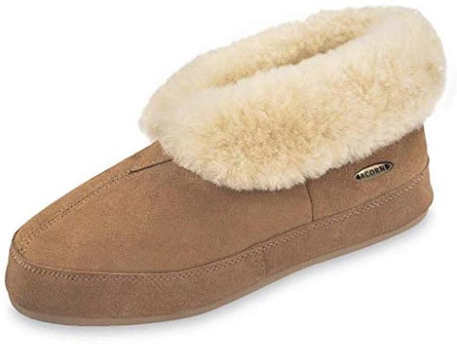 Schapenvacht Bootie II Slipper voor en Walnoot