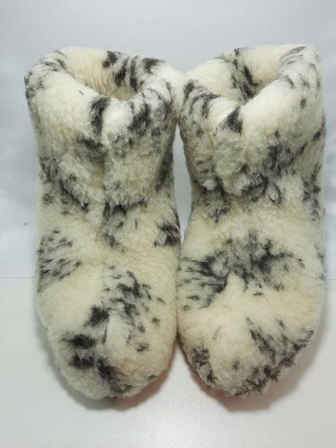 Geen merknaam Schapenwollen sloffen bont 100% natuurproduct comfortabele nieuwe luxe sloffen direct leverbaar handgemaakt sheep wool shuffle woolen slippers schoen pantoffels warmers slof - Foto 2