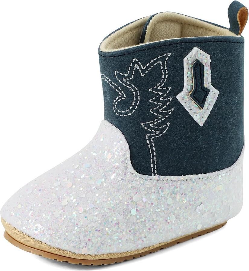 Schattige Baby Cowboy Laarzen met Glitter en Antislipzool voor Meisjes