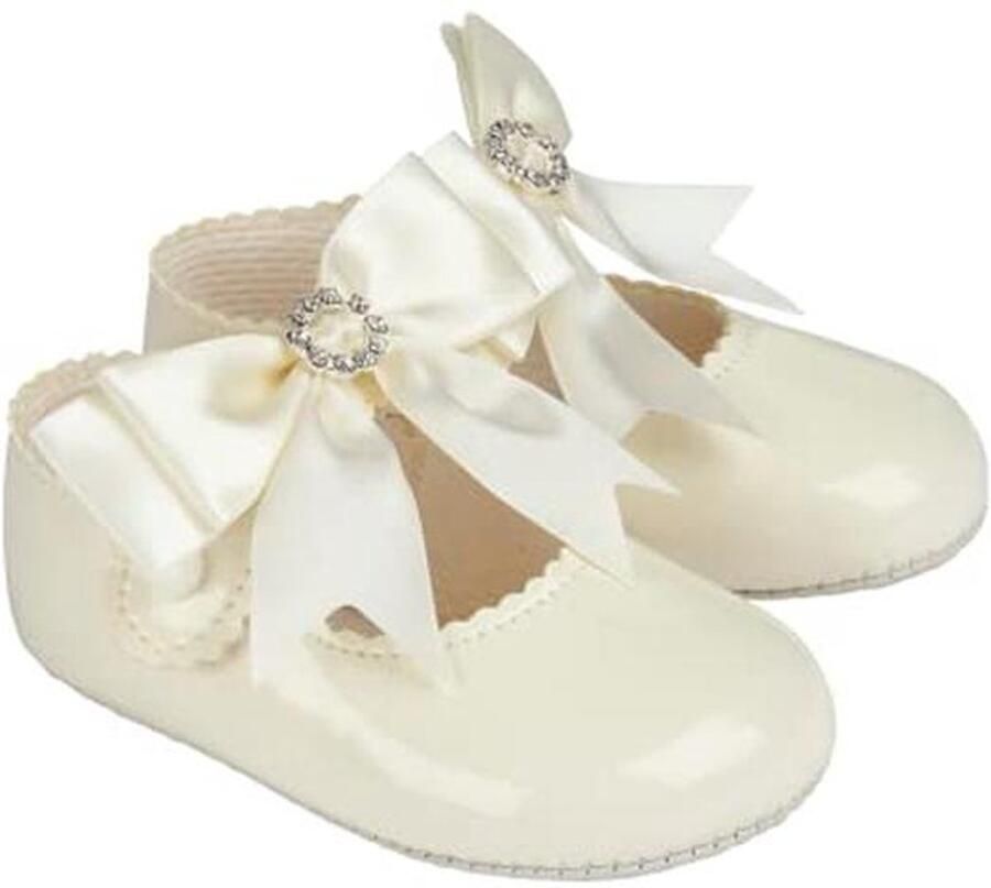 Schattige babyschoenen voor meisjes met zachte zool en diamantstrik pre walker schoenen in kunstleer