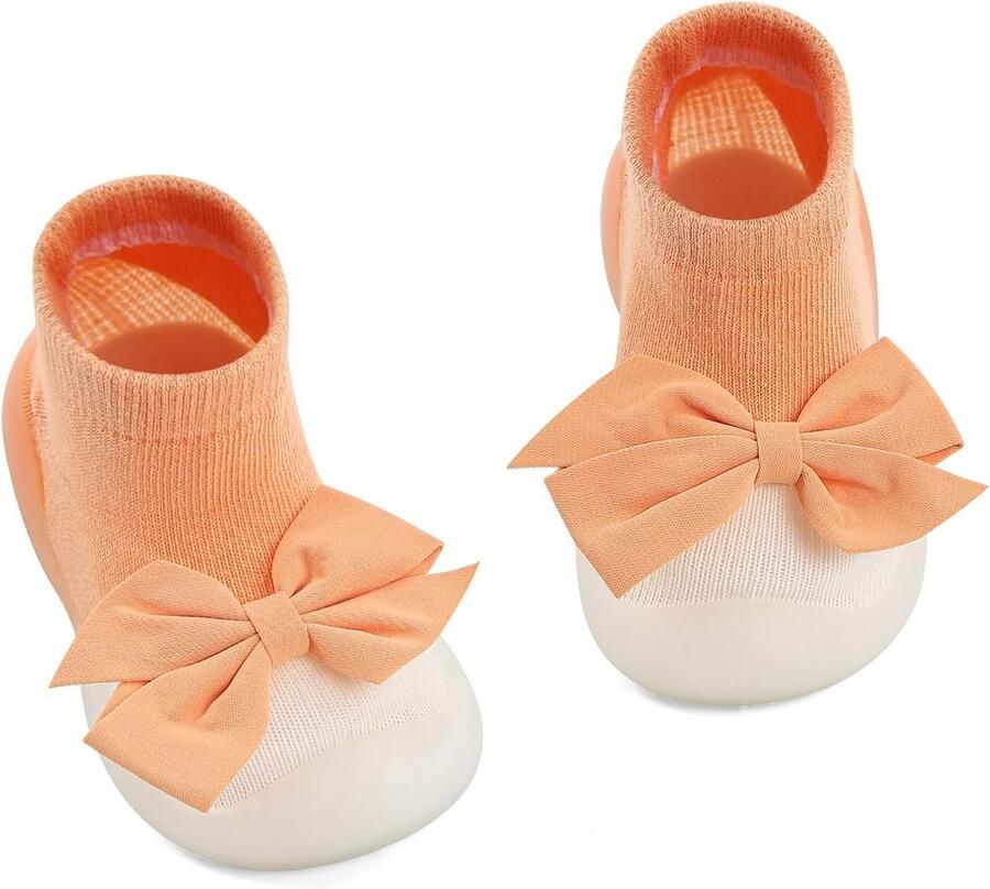 Schattige Dames Babyschoenen met Boog voor Peuters Anti-Slip Soktrainers