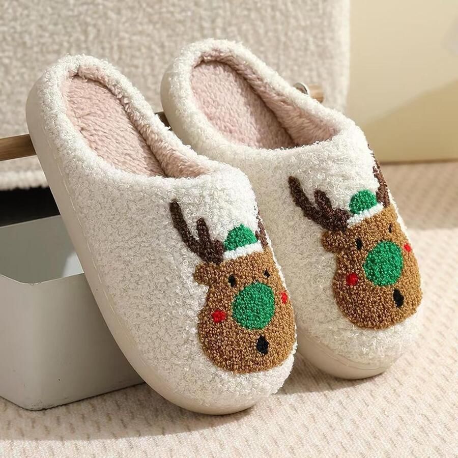 Schattige en zachte anti-slip kerstslippers voor en comfortabel voor binnengebruik UK