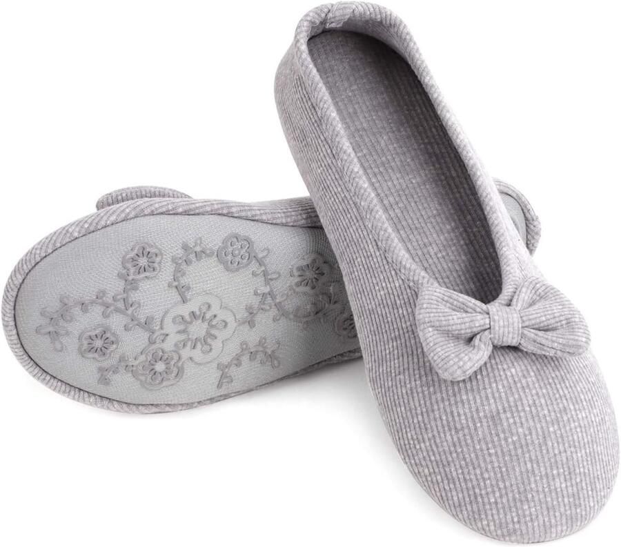 Schattige katoenen ballerina pantoffels voor dames en meisjes warme binnenslippers met strik voor herfst en winter