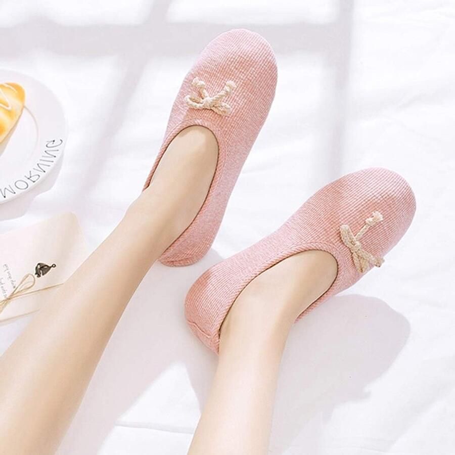 Schattige Katoenen Slippers voor Dames en Meisjes Japanse Stijl Warme Slippers met Strik voor Herfst en Winter Comfortabel en Trendy