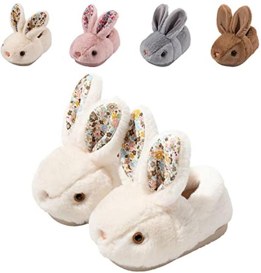 Schattige Konijnenslippers voor Kinderen Zachte Warme en Antislip Slippers voor Peuters