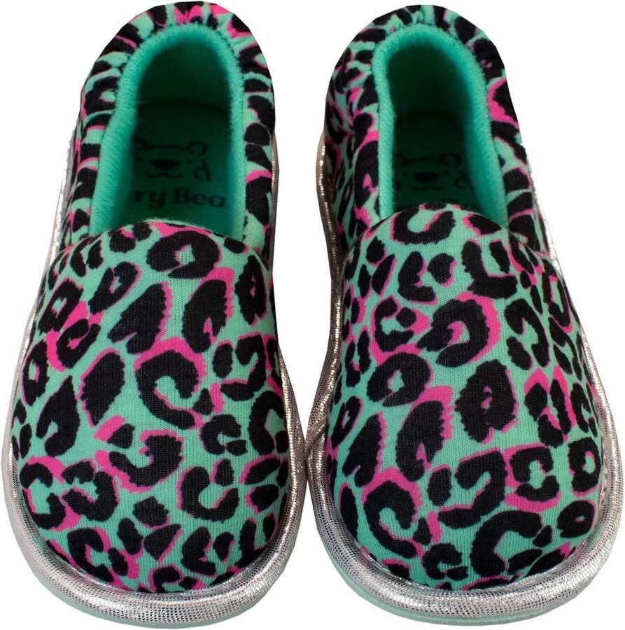 Schattige Leopardenprint Muiltjes voor Meisjes Comfortabele Roze Binnenhuis Slippers