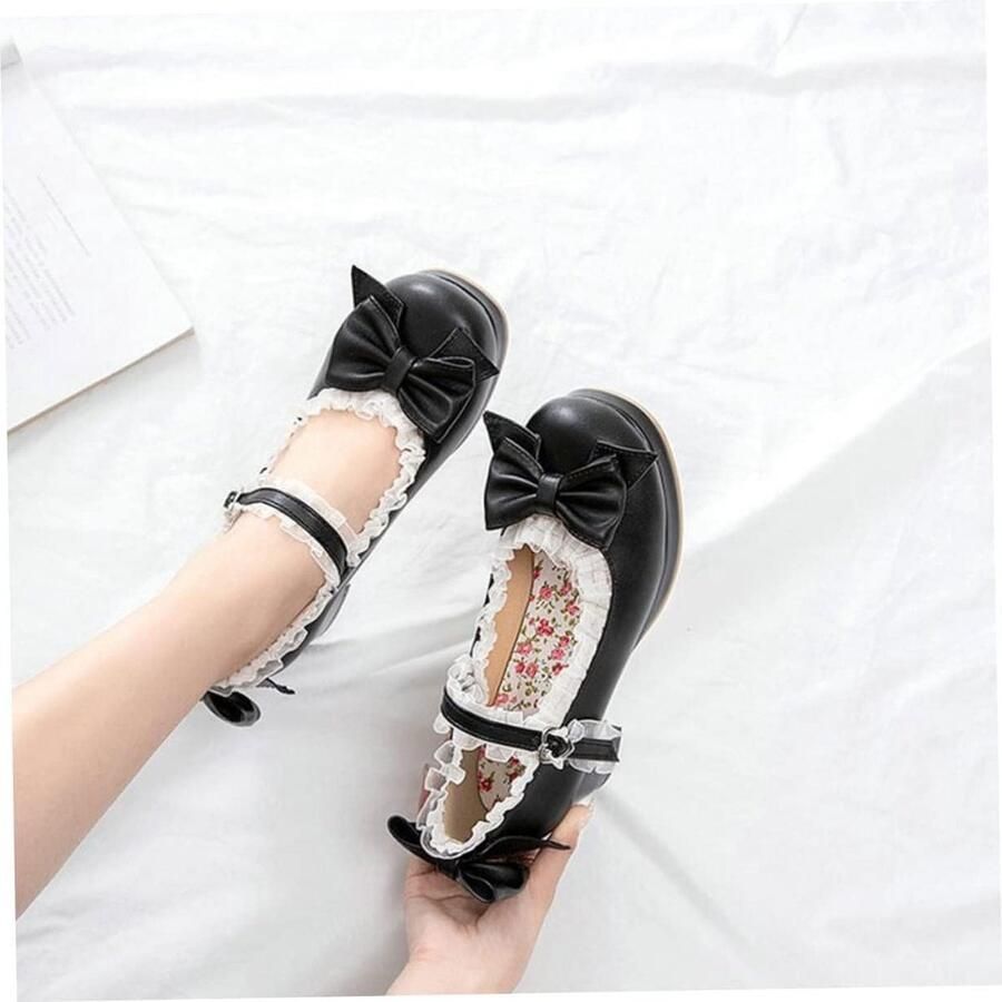 Schattige Mary Jane Laarzen voor Dames met Bows Enkelschoenen Dikke Hakken en Kawaii Platform Pumps voor Vrouwen en Meisjes