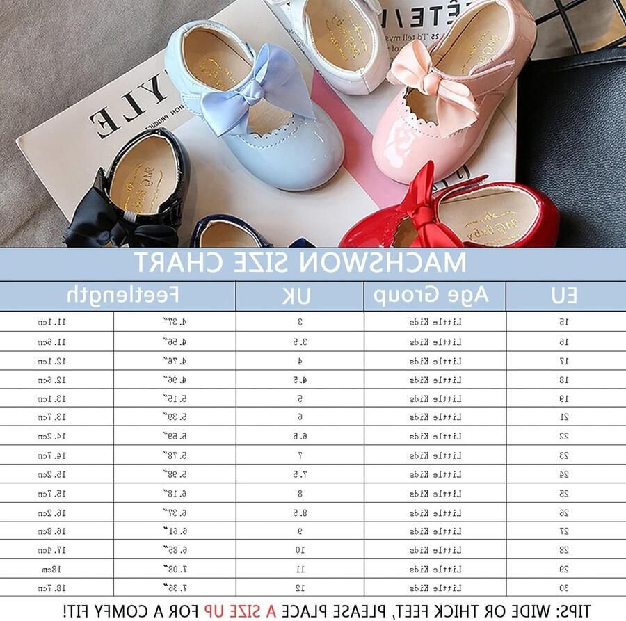 Schattige Meisjes Mary Jane Ballerina Schoenen met Ronde Neus en Strik voor Feestjes School en Bruiloften