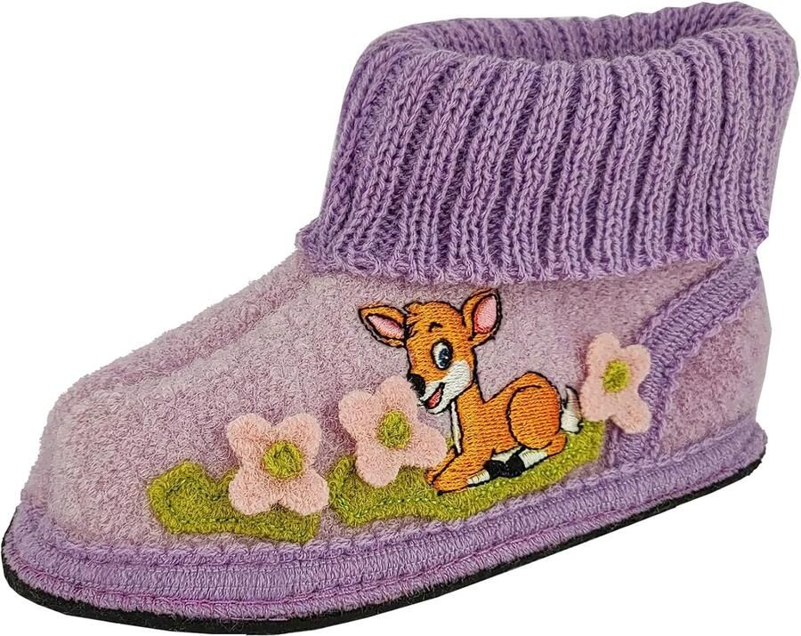 BECK Huisschoenen 'Kitz' olijfgroen lavendel donkeroranje rosa
