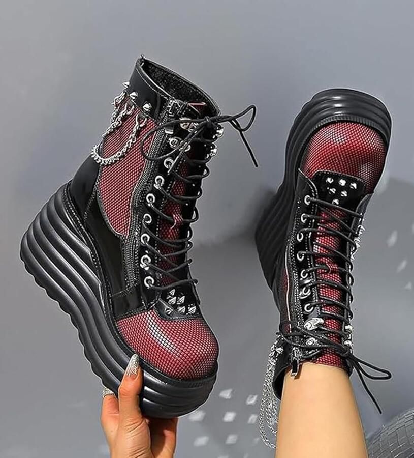 Schattige platform schoenen voor dames met dubbele enkelband ronde neus en chunky hakken perfect voor school feesten en uitgaan