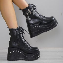 Schattige platform schoenen voor dames met dubbele enkelband ronde neus en chunky hakken Perfect voor school feest werk en uitgaan