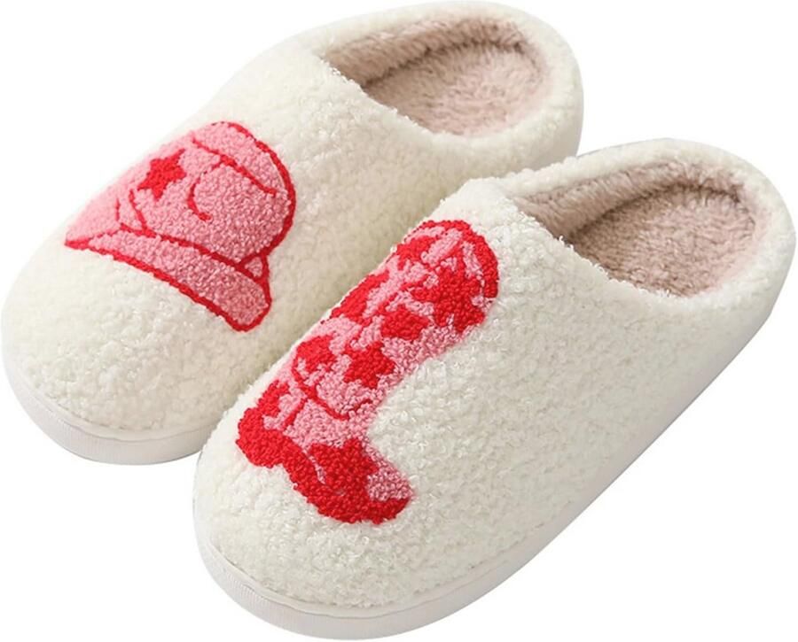 Schattige pluche pantoffels voor en warme instappers voor binnen en buiten