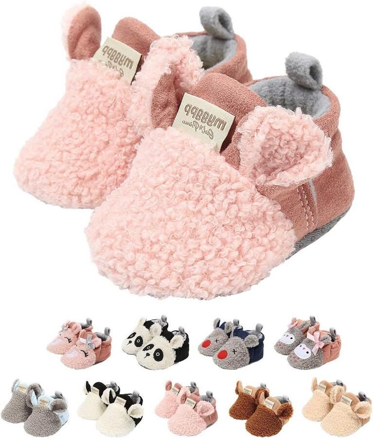 Schattige Unisex Babyschoenen met Antislip Zolen voor Pasgeborenen Winterlaarzen en Eerste Wandelschoenen