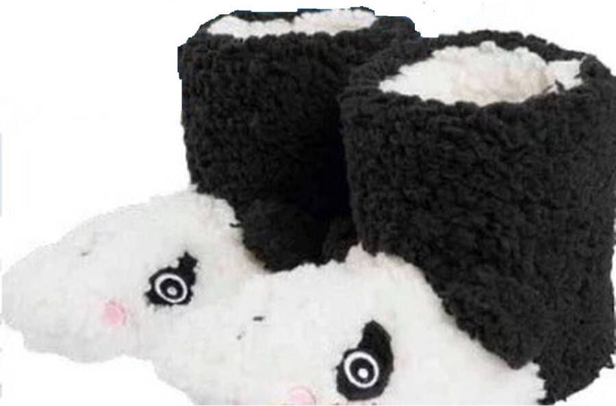 Schattige zachte en warme pantoffels Panda Zwart Wit Polyester Kunststof 27 Winter Sloffen