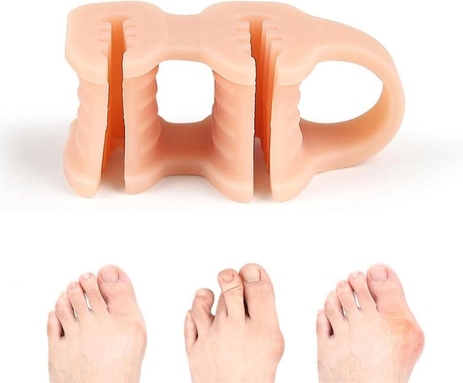 Scheidingsele t voor Hallux Valgus en Overlappende Tenen Zachte Herbruikbare Tussenruimte voor Slippers en Sandalen 2-Hole Tenenverdeler voor Pijnverlichting en Correctie van Tenen Comfort en Ondersteuning
