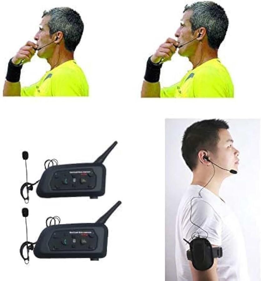 Scheidsrechter headset 2 scheidsrechters full duplex draadloze headsets draadloze football hoofdtelefoon-scheidsrechter communicatie