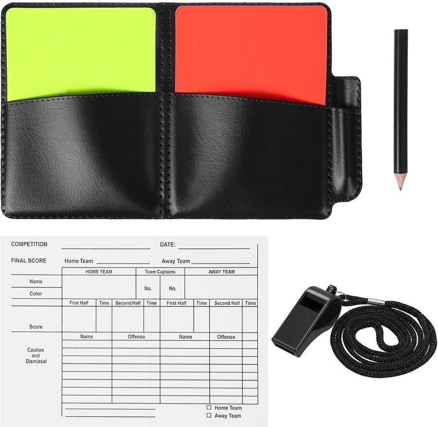 Scheidsrechter set voetbal rode en gele kaarten met trainerfluitje Geschikt voor trainers scheidsrechters reddingszwemmers training wedstrijden sportspelaccessoires