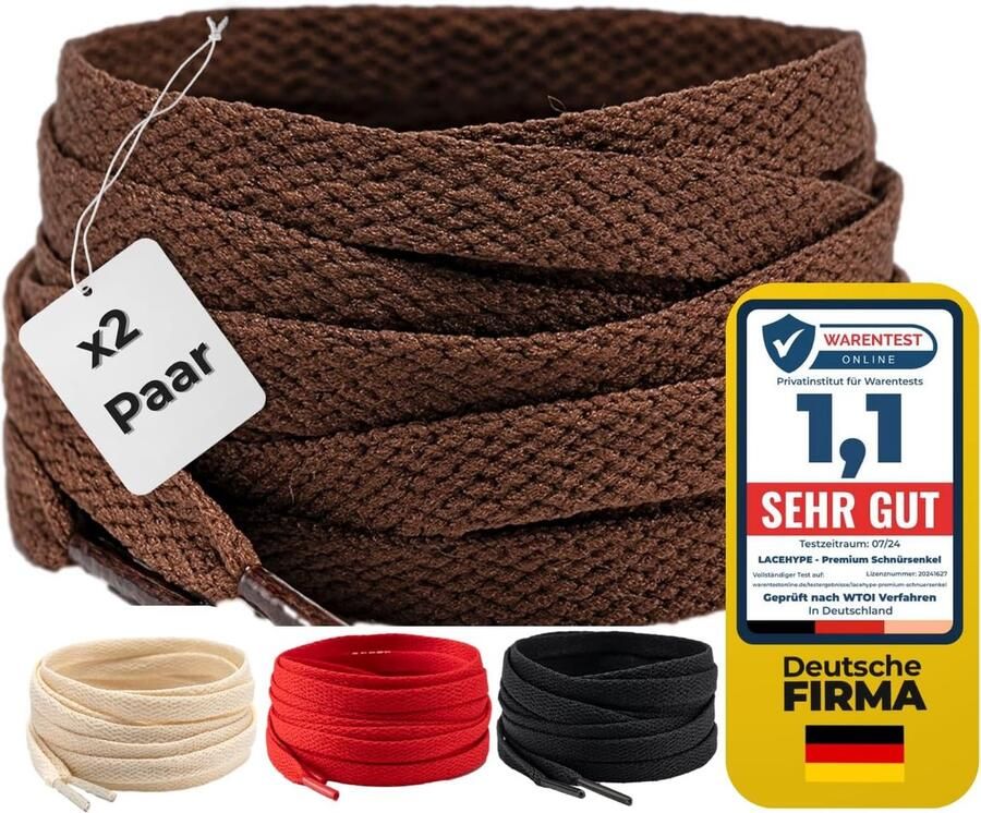 Scheurbestendige Platte Veters voor Sneakers en Sportschoenen 2 Paar 8 mm Breed