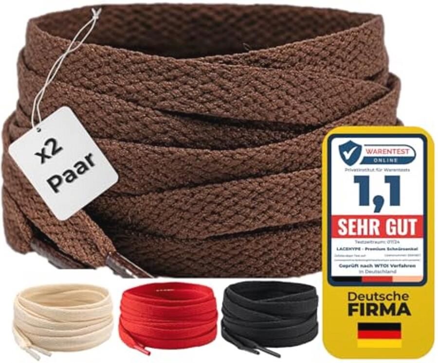 Scheurbestendige Platte Veters voor Sneakers en Sportschoenen 8 mm Breed 2 Paar