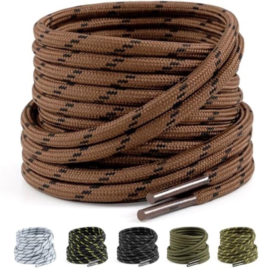 Scheurbestendige Ronde Schoenveters 4.5mm Ideaal voor Wandelschoenen en Werkschoenen